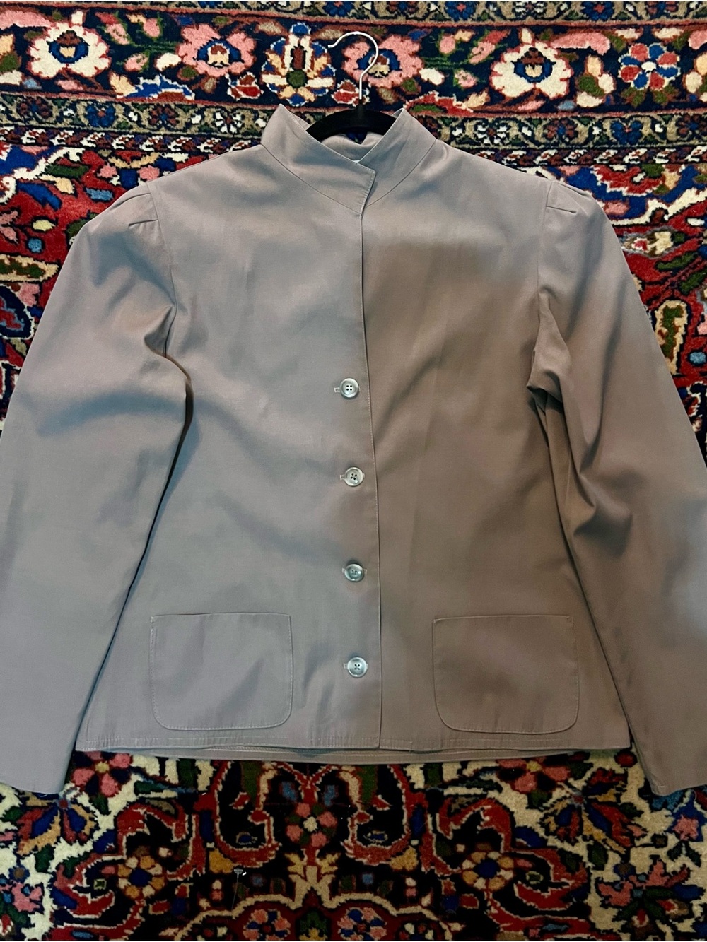 Vintage Howard Wolf Suit Skirt Set / Mock Neck Blazer + Midi Skirt / S / new